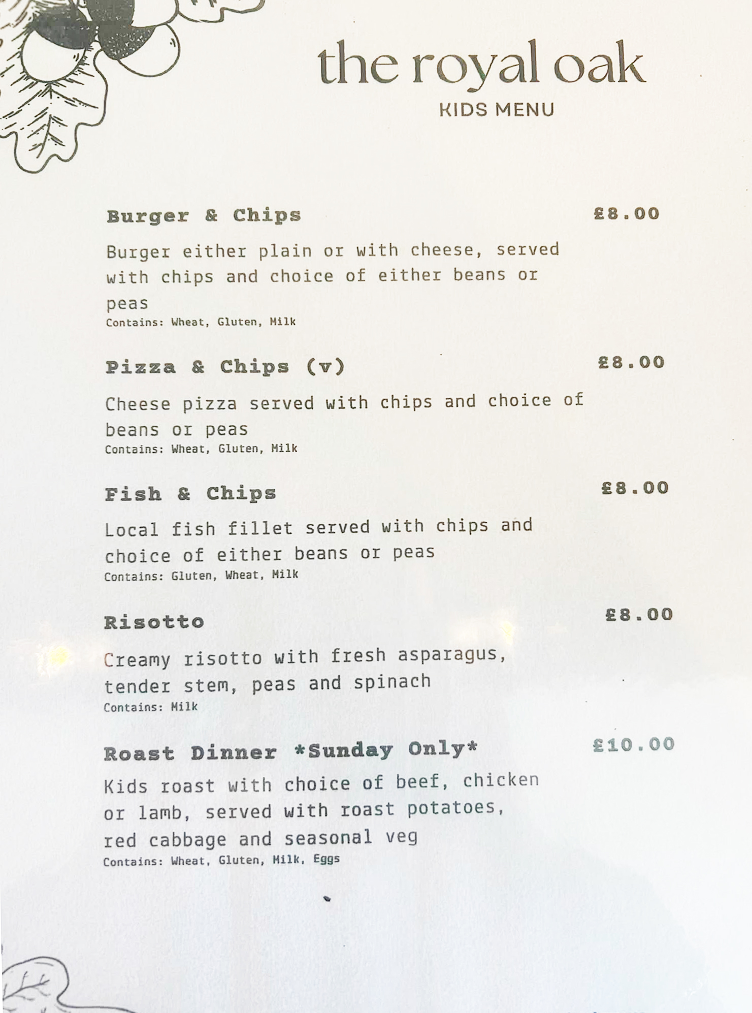 Kids Menu