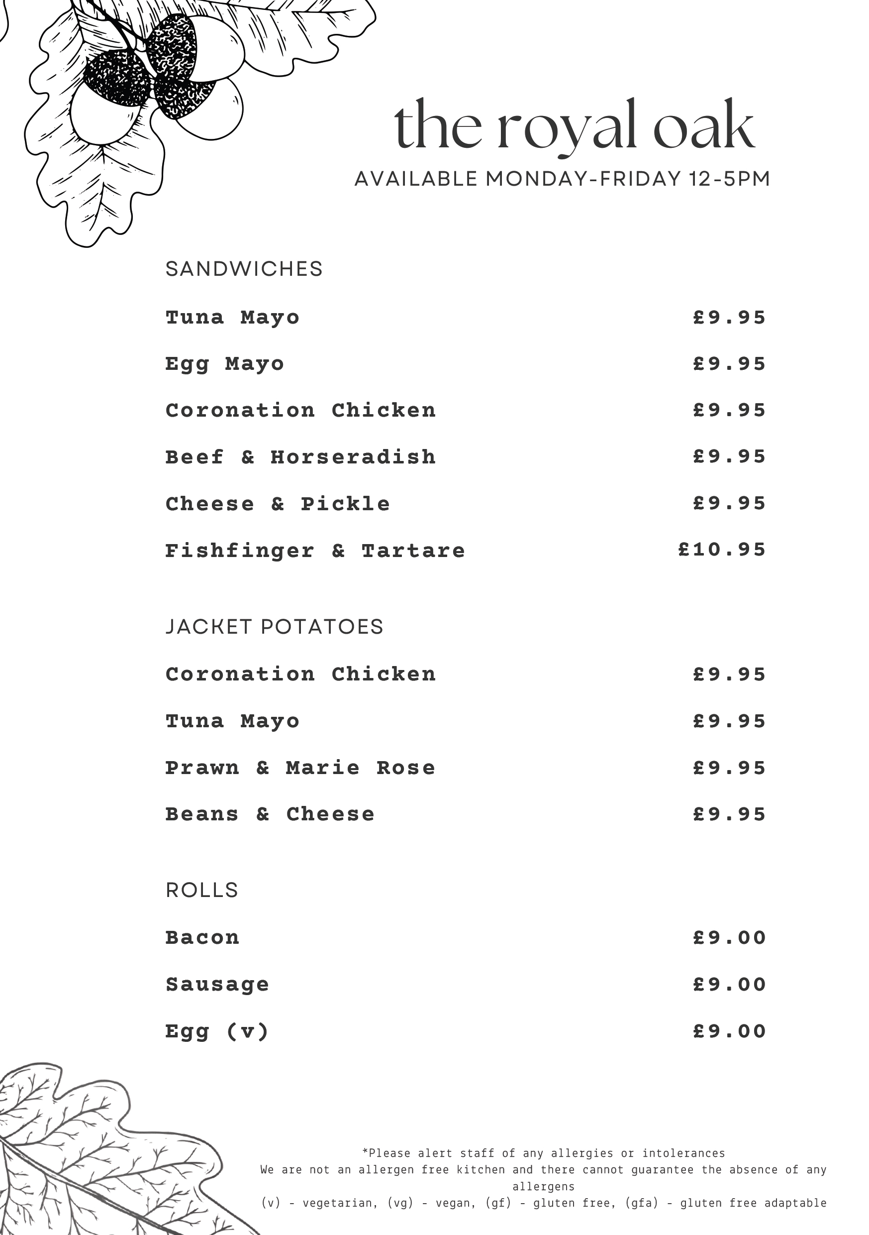 Lunch Menu